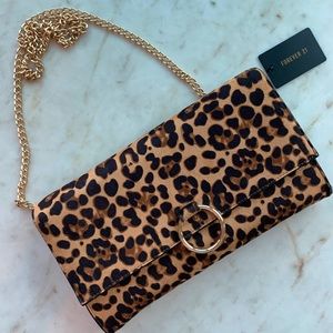 Leopard Purse w/ Gold Chain